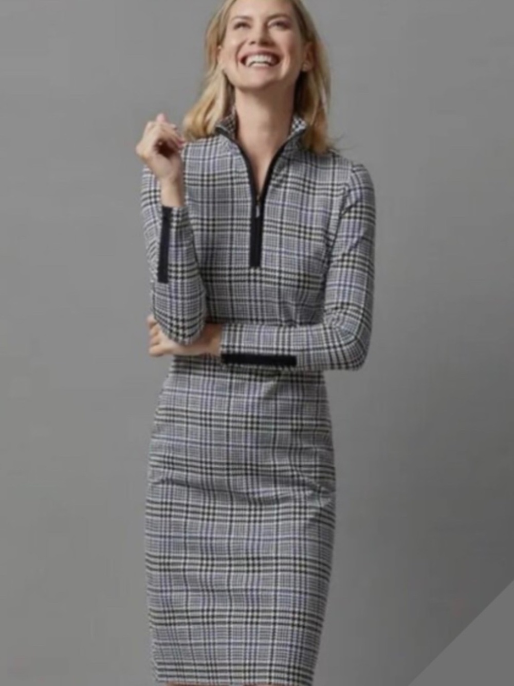 J Mclaughlin Catalina Cloth Bedford Dress Aspen Glenn Plaid Preppy Classic Small